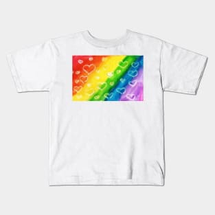 Rainbow heart love Kids T-Shirt